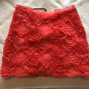 Pink ruffled mini skirt